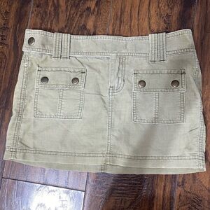 Abercrombie & Fitch Tan Mini Skirt with Buttoned Pockets